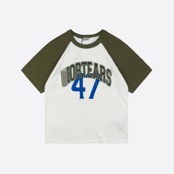 ディオール x デニム ティアーズ リラックスフィット Tシャツ ホワイト/グリーン