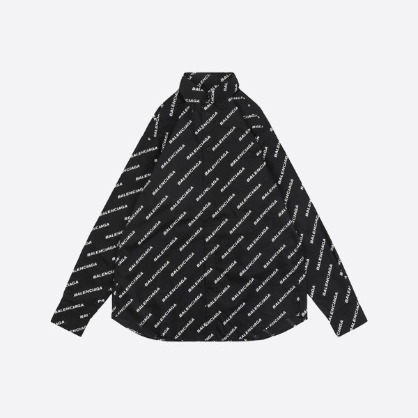 バレンシアガ ツイル パリ レターズ ブレット プリント ロングスリーブ シャツ