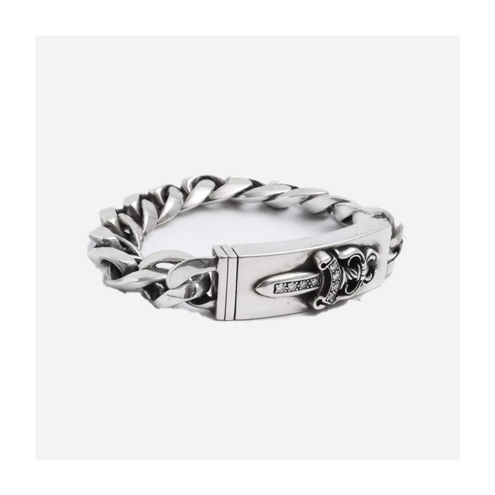 クロムハーツ スターリングシルバー 細ラブソードチェーン 細ブレスレット