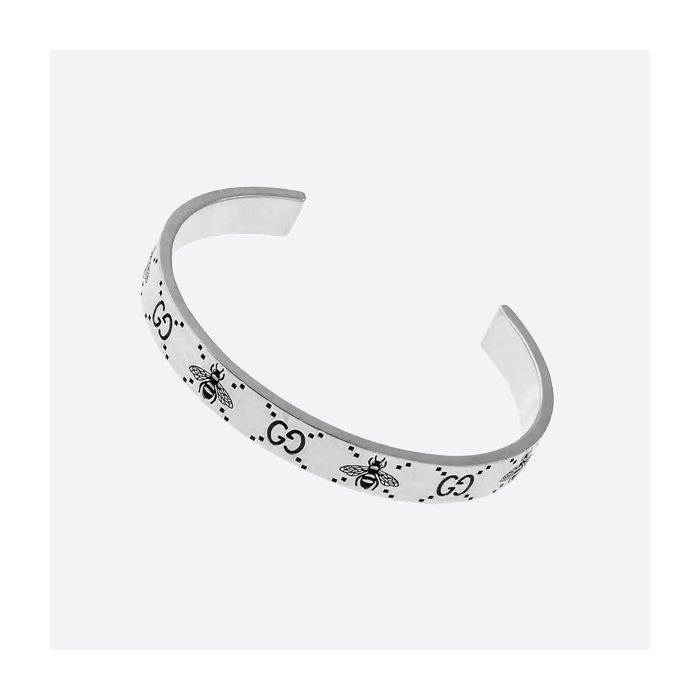 グッチの新しいインターロッキング ダブル G ナロー バージョン スターリング シルバー ブレスレット