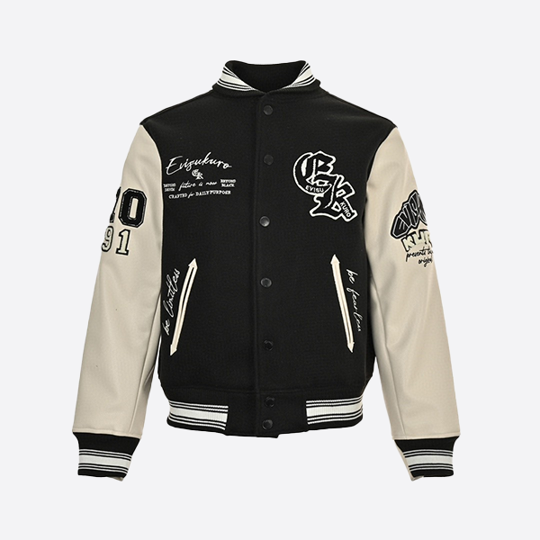 エヴィスマルチロゴ刺繍ワッペンワイドカジュアルキルティングスタジャン