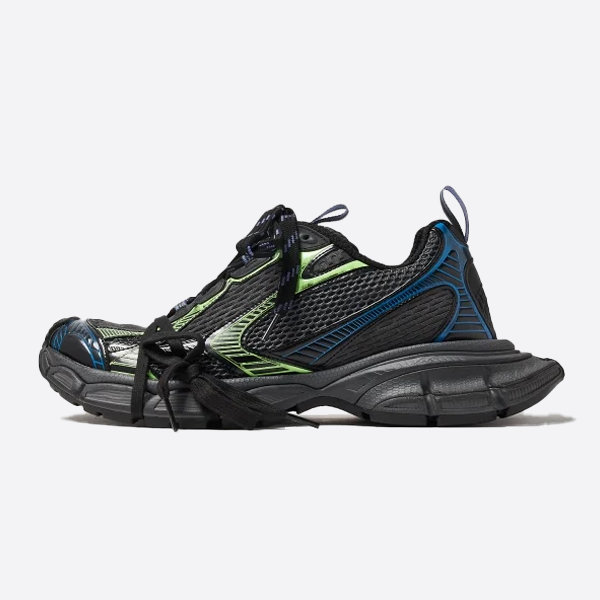 バレンシアガ 3XL 黒と青のダッド シューズ 734734W3XL51143