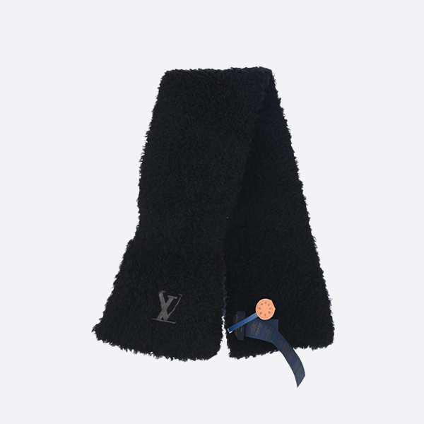 ルイ・ヴィトン カシミア 刺繍ロゴ スカーフ M77961