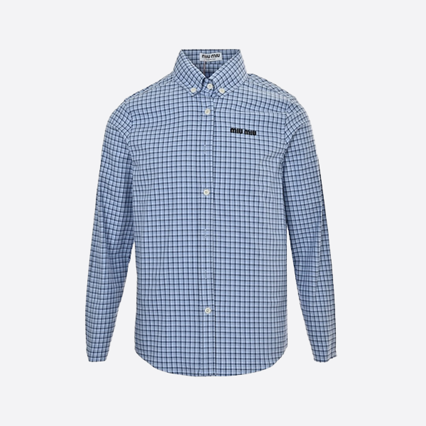 ミュウミュウ チェック刺繍シャツ