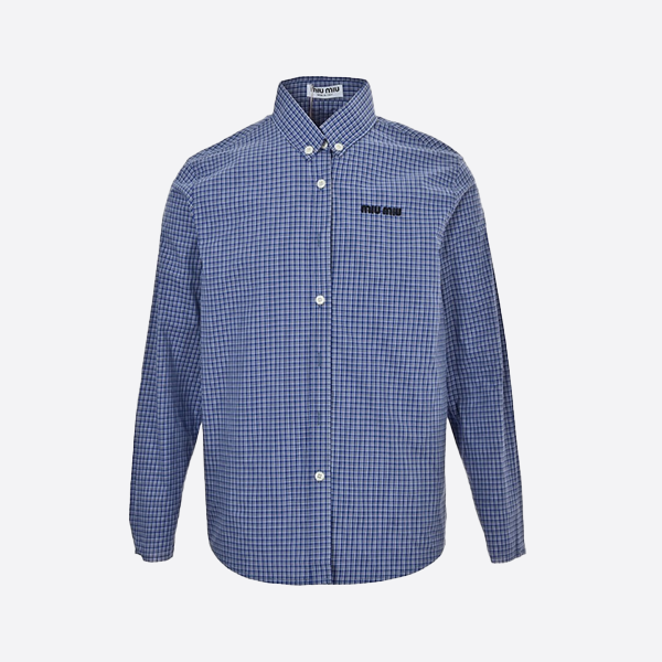 ミュウミュウ チェック刺繍シャツ