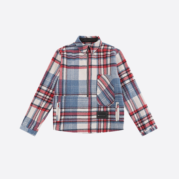 We11 Done赤と青チェック柄ジャケット