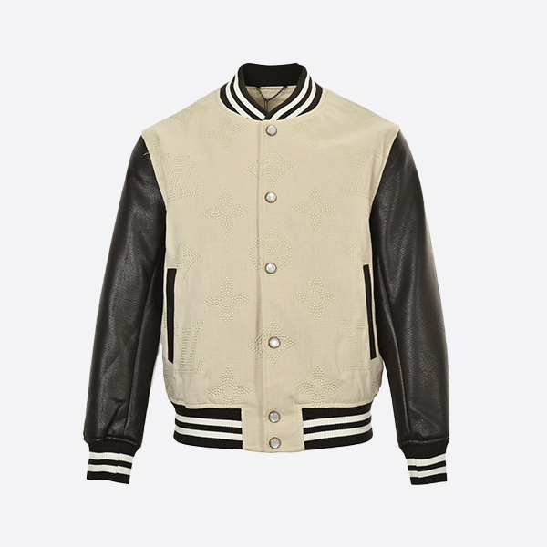 ルイ・ヴィトン 24FW 刺繍モノグラムパッチワークレザーベースボールジャケット