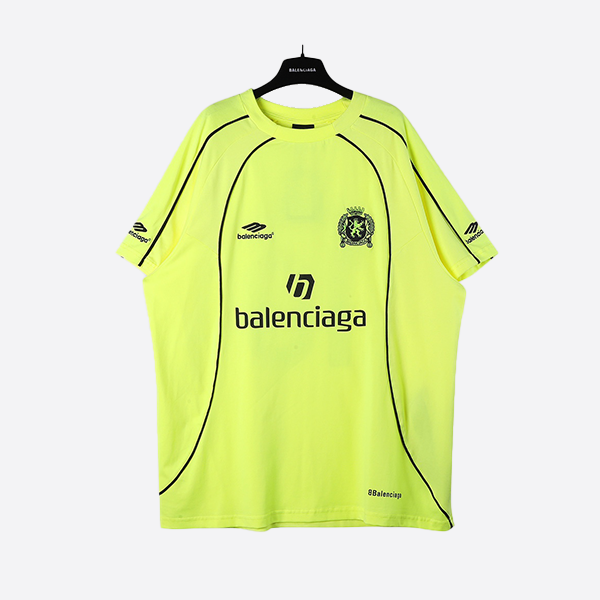 バレンシアガ マンチェスターユナイテッド 共同ブランド ジャージ Tシャツ イエローグリーン