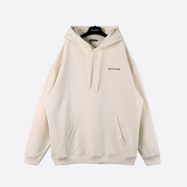 バレンシアガのフロントとバックのレタープリントパーカー