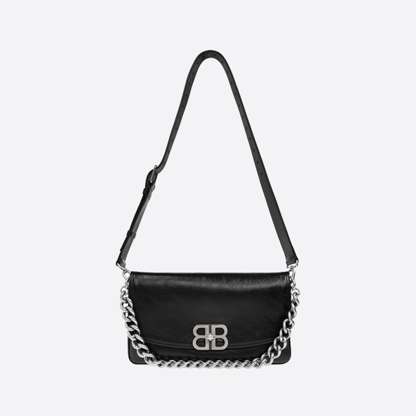 バレンシガ スモール ブラック シルバー バックル クロスボディバッグ 7485962ABFJ 1000
