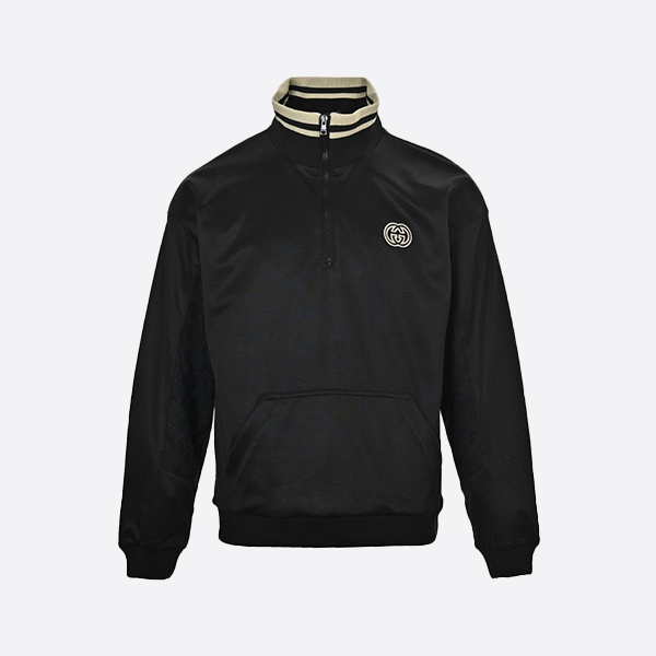 グッチ 24Fw 中空ダブルG刺繍 ハーフジップ スクールユニフォーム スーツジャケット