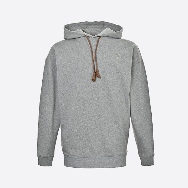 ロエベ 24Fw レザー ドローストリング パーカー