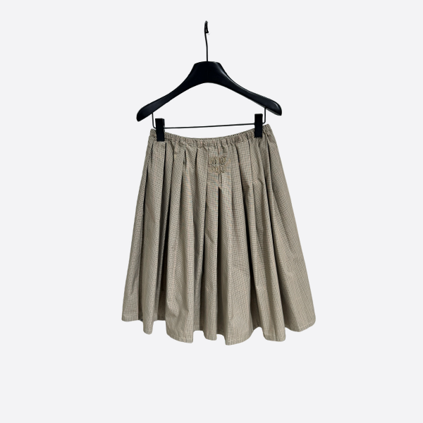 ミュウミュウのプレッピープリントスカート