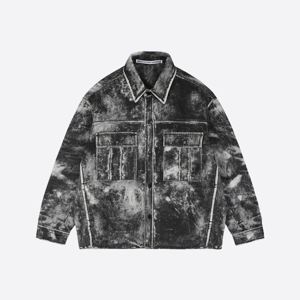 アレキサンダー ワン トロンプ ルイユ レザー ジャケット ブラック