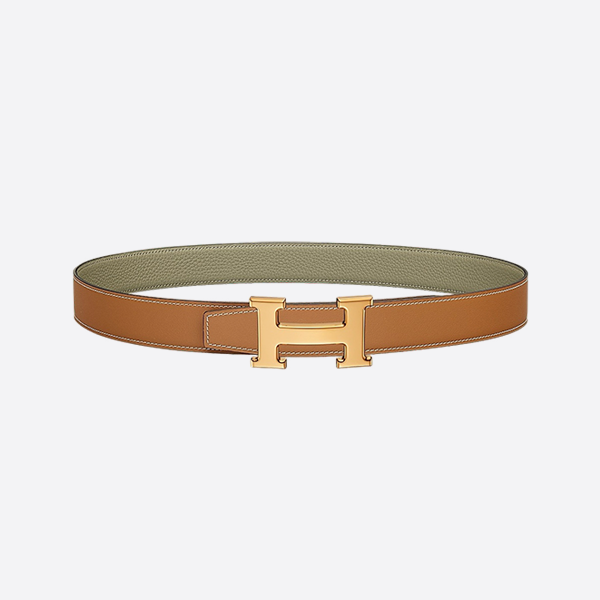 エルメス-H ベルト バックル & リバーシブル レザー ストラム ベルト H064545CC06