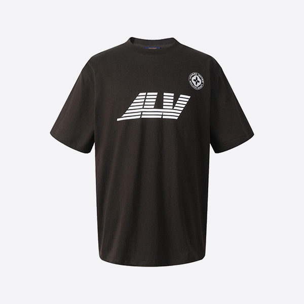 ルイ・ヴィトン ウォッシュドプリントコットンTシャツ ブラック