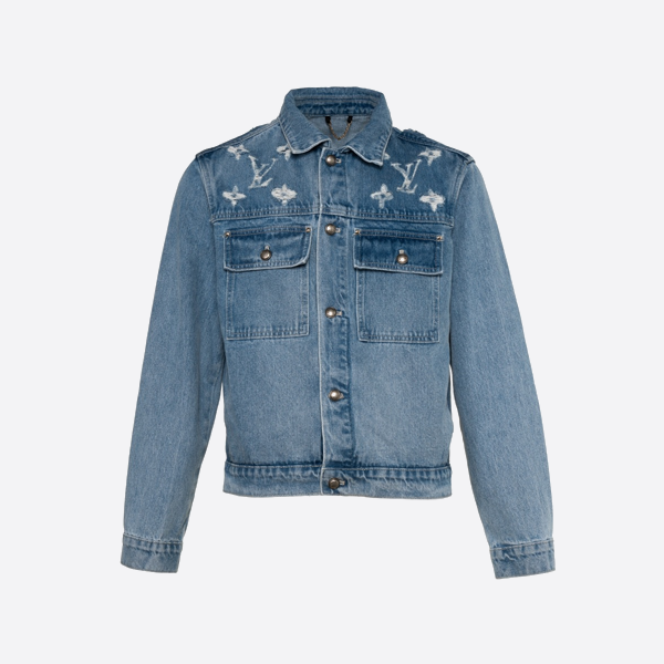 ルイ・ヴィトン クラウド・ドッグシリーズ ウォッシュ加工 ダメージ加工 デニムジャケット