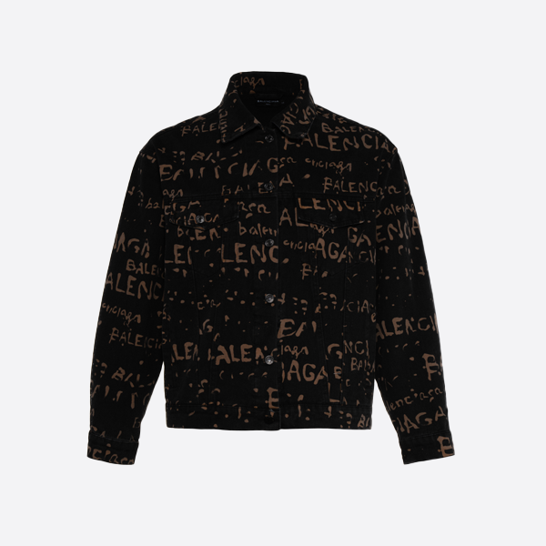 バレンシアガ ウォッシュド フルプリント 24年新作デニムジャケット