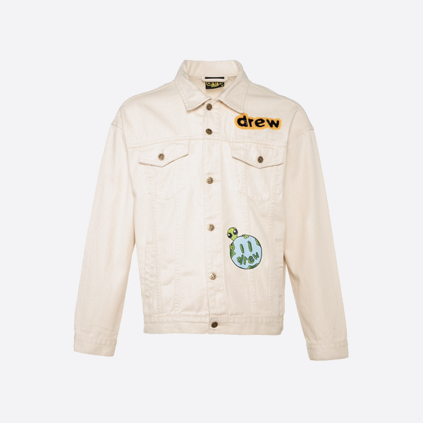 ドリューハウス 21FW スマイリーフェイス マルチエレメント エイリアンバッジ イラスト デニムジャケット