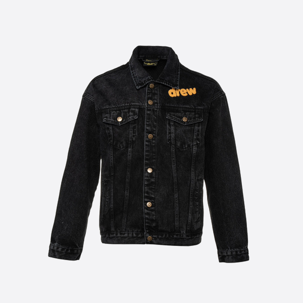 ドリューハウスの背中にスマイリーフェイスがデザインされたビーバースタイルのデニムジャケット