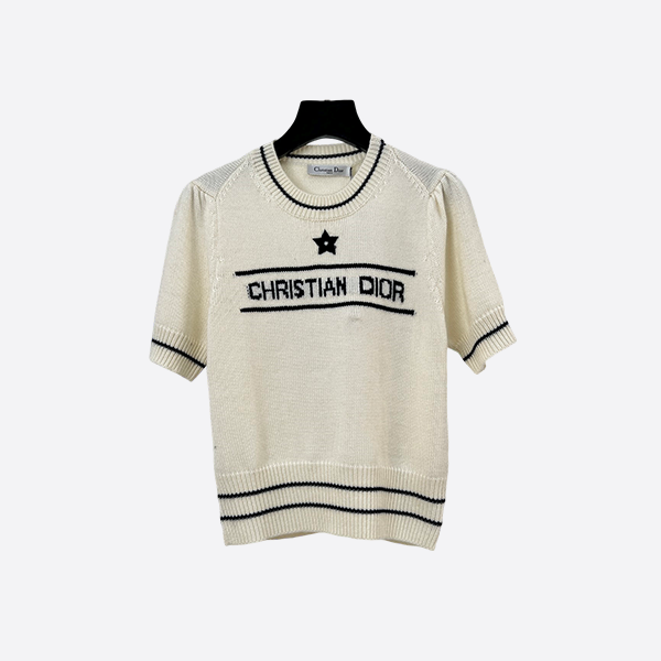 ディオール 2025 新作 スター パフスリーブ シリーズ ニット 半袖 ホワイト