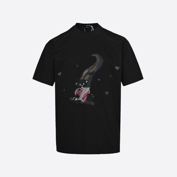  レインボーラブベアプリントTシャツ