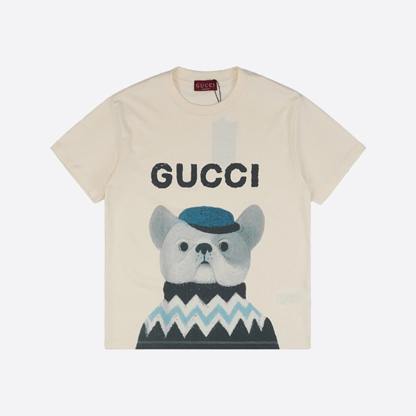 グッチ x キム・スンヨン プリントコットンTシャツ ホワイト