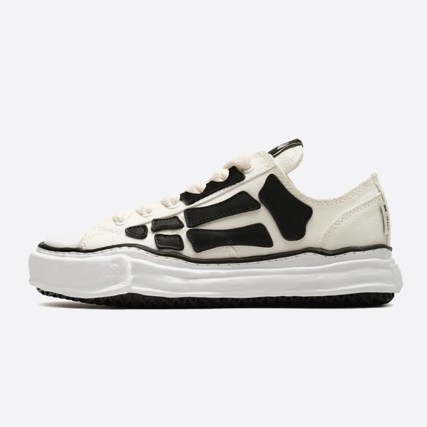 メゾンミハラヤスヒロ×アミリ スケルトンジョイントMMY ラウンドトゥ レースアップ ロートップ キャンバスシューズ AMFOSR1076-271