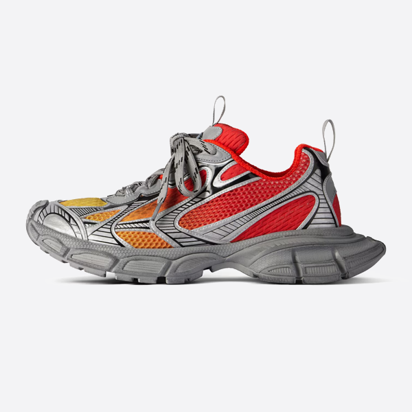 バレンシアガ 3XL グレーとレッドのグラデーションカラーマッチングダッドシューズ 734734W3XGM1190