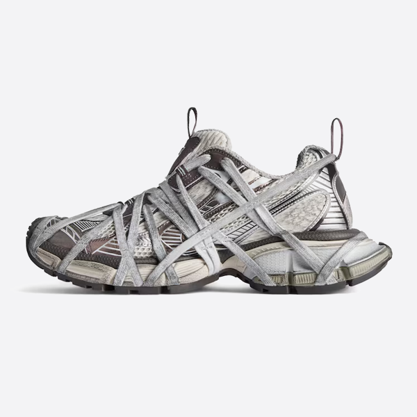 バレンシアガ 3XL レースアップ グレーとブラウンのカラーマッチング ダッドシューズ 778698W3XLL9114