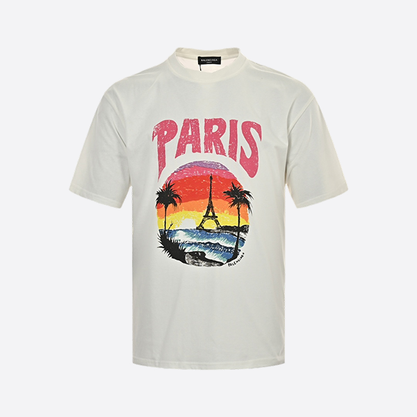 バレンシアガ 24SS サンセットタワー ココナッツツリープリント 半袖