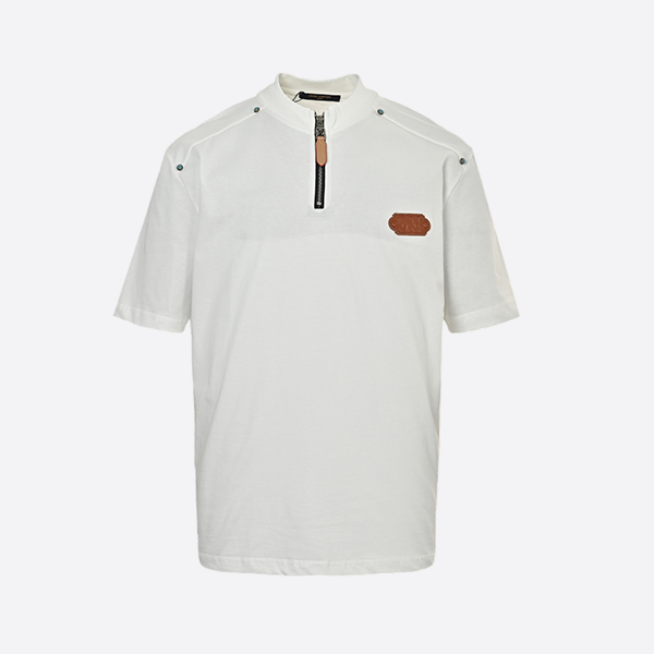 ルイ・ヴィトン 25SS ハーフジップ ターコイズ リベット 半袖