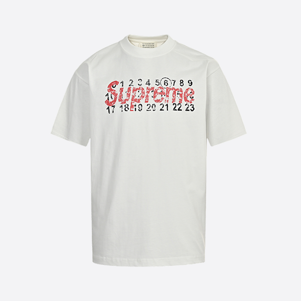 シュプリーム＆メゾン・マルジェラ MM6 アルファニューメリック ダメージ加工 ショートスリーブ