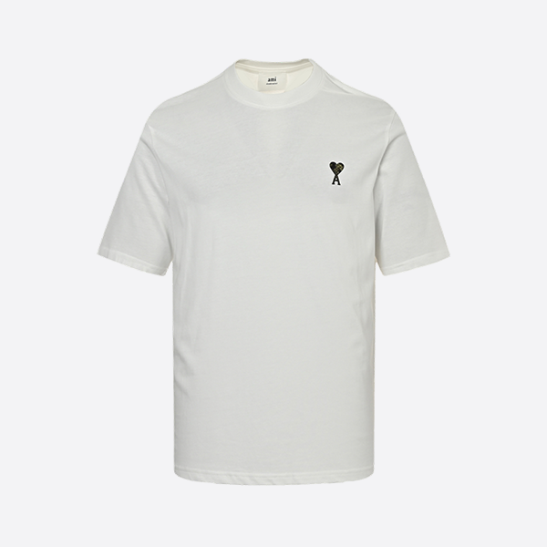 アミ 25SS スネークイヤー 限定版 スネーク柄 ハート 半袖 ホワイト