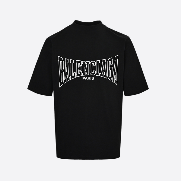 バレンシアガ 24SS ひび割れパリ文字プリント半袖