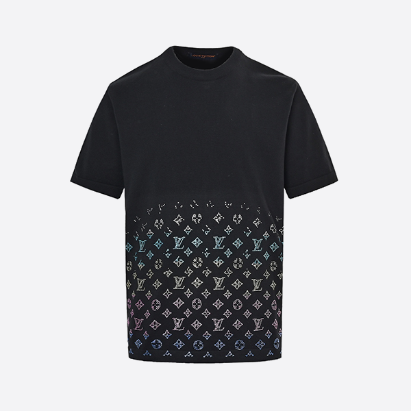 ルイ・ヴィトン 25SS グラデーションモノグラムカラーダイヤモンドニット半袖