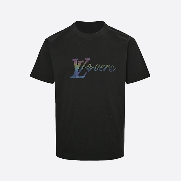 ルイ・ヴィトン 25SS レーザーグラデーション縦縞 立体プリント 半袖