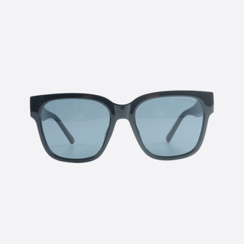 バレンシアガ BLCG ダブルロゴ ブラックフレーム グレーレンズ サングラス