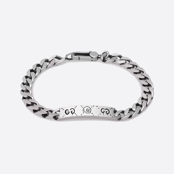 【正】シルバー925 グッチ ゴースト チェーンブレスレット 455321 J8400 0701