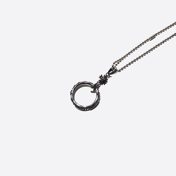 【正】クロムハーツ 925 シルバー クロスヴァイン フープネックレス 240001093436