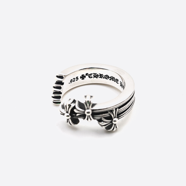 Chrome Hearts S925 スターリングシルバー オープンクロスリング 15160-230924-0272