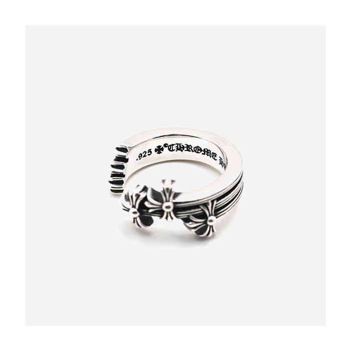 Chrome Hearts S925 スターリングシルバー オープンクロスリング 15160-230924-0272