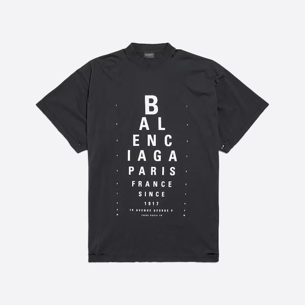 バレンシアガ アイチャートプリント デストロイト ショートスリーブ