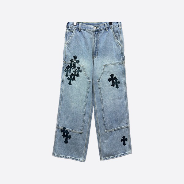 クロムハーツ  レザークロスカーゴジーンズ