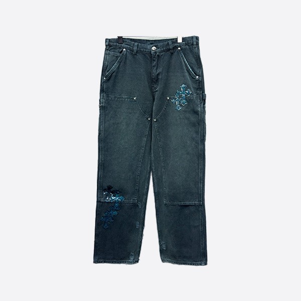 クロムハーツ  レザークロスカーゴジーンズ