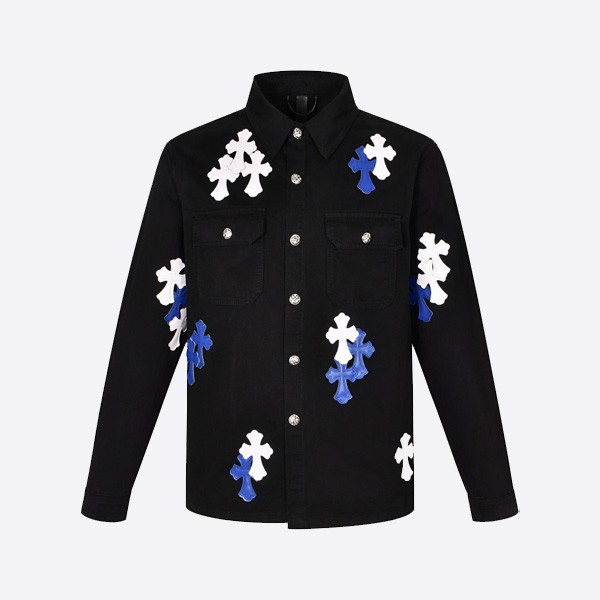 クロムハーツ  レザーロゴ入りデニムジャケット