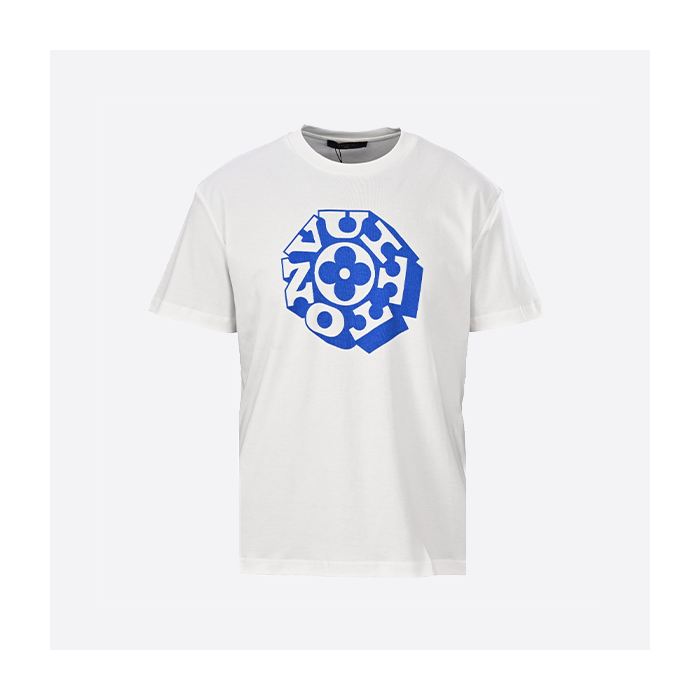 LOUIS VUITTON ブルー サークルプリント 半袖Tシャツ