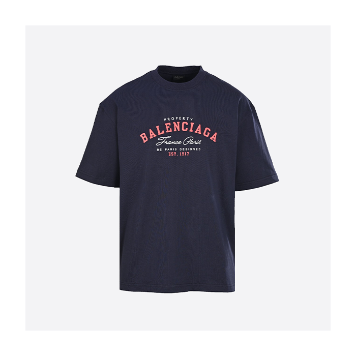 バレンシアガ BLCG 1917 レッド デクラレーション レター プリント 半袖 Tシャツ