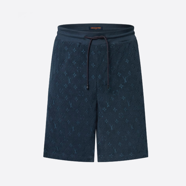 ルイ・ヴィトンのネイビーブルーのフロック加工テリーショーツセット