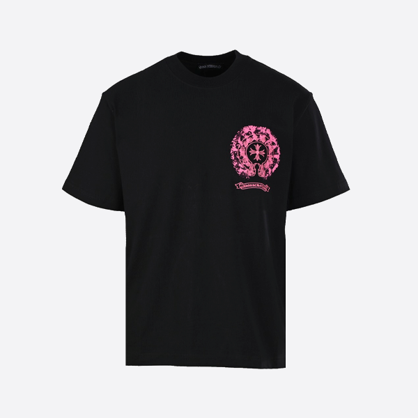 クロムハーツホースシュープリント刺繍半袖Tシャツ